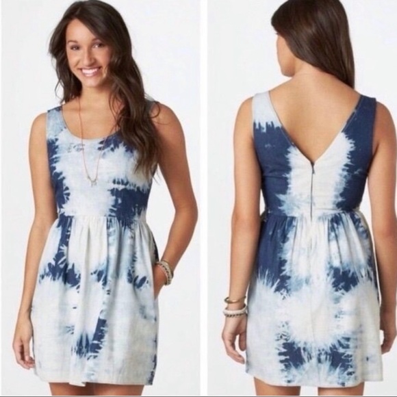 tie dye denim dress